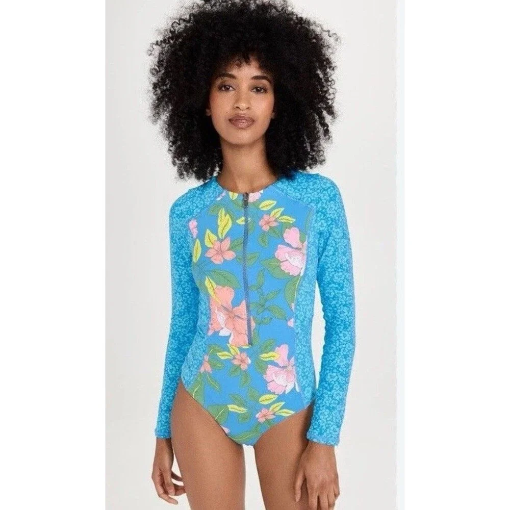 MAAJI BLUE PANSY TRITON SURF ONE PIECE Reversible Womens Swimwear Size XS